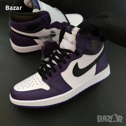 Nike Air Jordan 1 High OG Court Purple Размер 42 Номер Лилави Кецове Обувки Маратонки Нови, снимка 2 - Кецове - 39273699