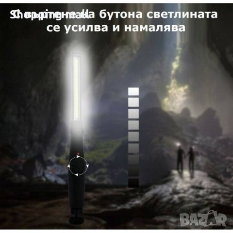  LED РАБОТНА ЛАМПА С МАГНИТ Лед прожектор  фенер 37 см, снимка 6 - Други инструменти - 35441897