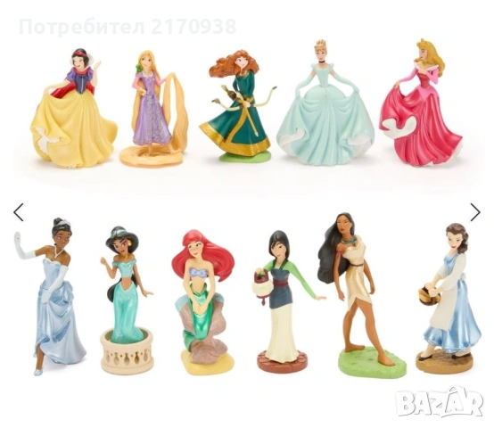 Голям Оригинален комплект фигурки за игра Disney Princess, Дисни Принцеси, снимка 3 - Фигурки - 53266026