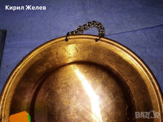 СтараРЪЧНО МАЙСТОРСКИ ФЛОРАЛНО ОРНАМЕНТИРАНА МЕДНА ДЕКОРАТИВНА КОЛЕКЦИОНЕРСКА ЧИНИЙКА За СТЕНА 41545, снимка 15 - Декорация за дома - 43739845