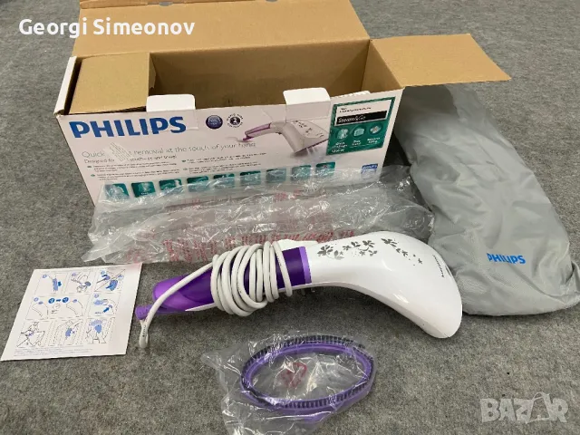 Преносима парна вертикална ютия PHILIPS Steam&Go , 1200 Wl, Бял/Лилав