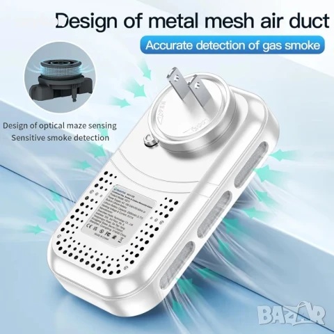 5-в-1 комбиниран детектор за въглероден оксид и аларма за дим и запалим природен газ, снимка 6 - Други инструменти - 50502463