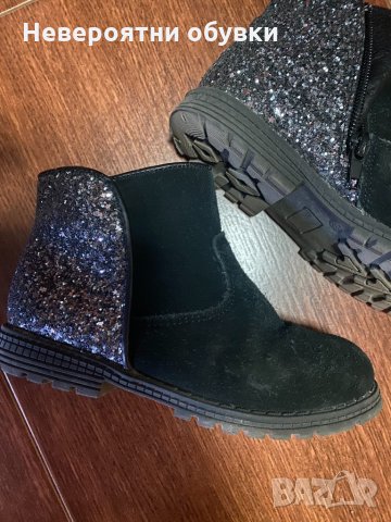Детски черни боти с лъскаво, снимка 1