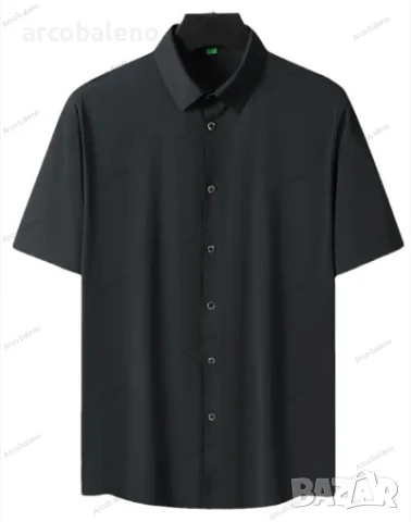 Мъжка риза с къс ръкав от лек леден копринен материал, 5цвята , снимка 8 - Ризи - 50473101