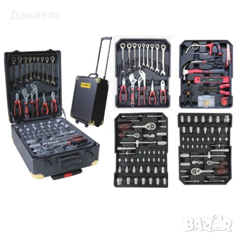 Куфар с инструменти– 599 части, професионален алуминиев тролей комплект, снимка 6 - Куфари с инструменти - 53108746