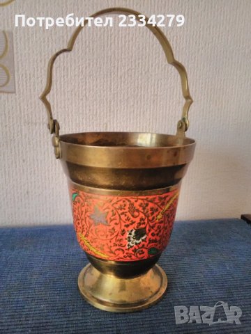 Стари бронзова ваза ,67см., ръчна изработка,релефна декорирана с орнаменти. Купа-шампа, снимка 9 - Вази - 40228964