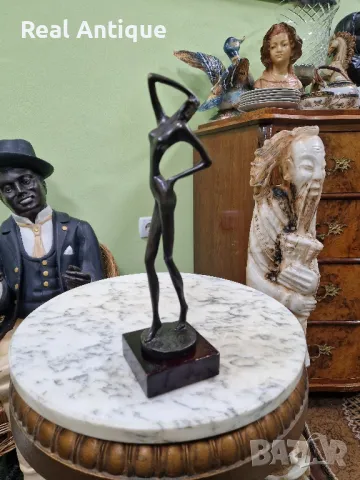 Страхотна антикварна колекционерска бронзова пластика фигура статуетка , снимка 8 - Статуетки - 49488640