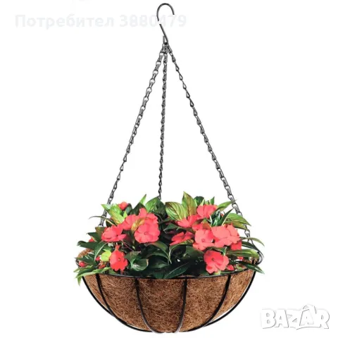 метална кашпа с кокос, снимка 1