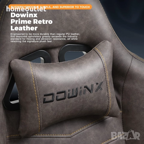 ПРОМОЦИЯ Премиум геймърски стол с винтидж дизайн DOWINX LS-6689-BROWN , снимка 9 - Столове - 52720778