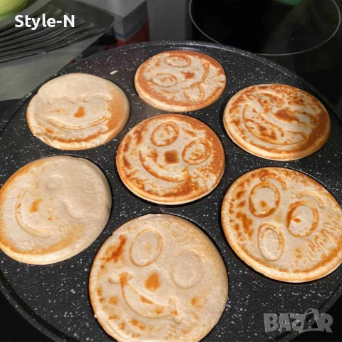 Тиган с усмивки за палачинки или омлет, 26см, незалепващо мраморно покритие, Ruhhy, снимка 14 - Съдове за готвене - 51689606