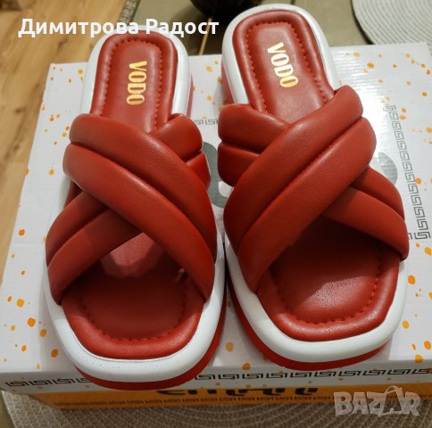 Дамски кожени чехли. Състояние ново. Номер 39.Много удобни за ежедневна употреба. , снимка 2 - Чехли - 37388563