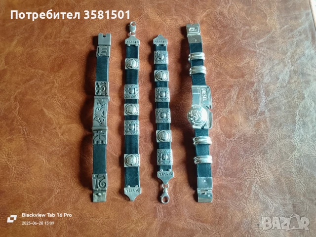 Лот от 4-Гривни Сребро и Кожа Версаче Дизел.🇧🇬, снимка 2 - Гривни - 42662667
