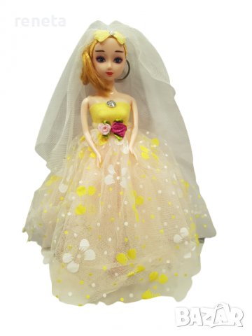Кукла Ahelos, Булка, Жълта рокля, Без кутия, 30 см, снимка 3 - Кукли - 38438438