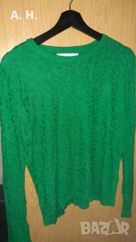 Зелена дамска блуза, снимка 1 - Блузи с дълъг ръкав и пуловери - 27068216