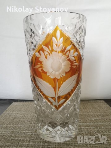 кристална ваза - 30те г. на 20-ти век. Много рядка