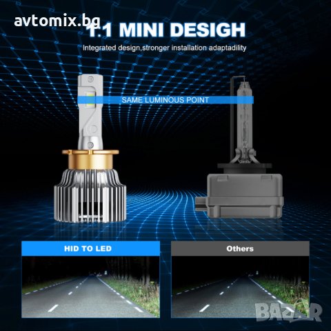 D2S/D2R LED xenon крушки, 70 W, 12000 LM, Canbus D-series, комплект, снимка 4 - Аксесоари и консумативи - 43203536