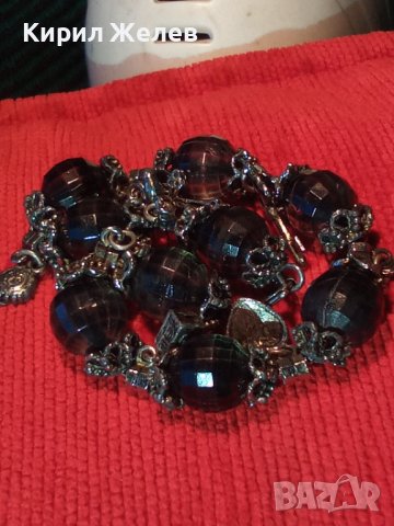 КРАСИВА ПОСРЕБРЕНА МОДНА КРИСТАЛНА АРТ ГРИВНА 32357, снимка 2 - Гривни - 38332436