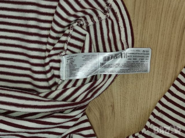 Детска блуза MANGO, size 11/12, райе екрю и винено, много запазена, снимка 5 - Детски Блузи и туники - 35082956