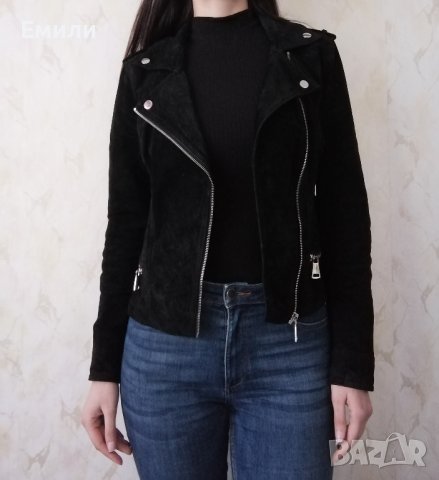 Vero Moda дамско яке от естествена кожа в черен цвят р-р S/М, снимка 5 - Якета - 44005539
