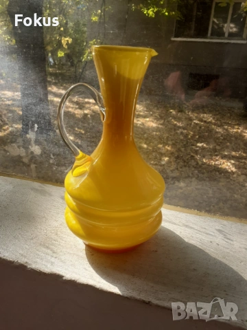Невероятна жълта кана гарафа декантер, снимка 6 - Антикварни и старинни предмети - 53408554