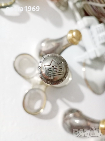 Комплект за подправки, със собствена стойка, посребрен, с позлатяване, снимка 4 - Аксесоари за кухня - 51953997