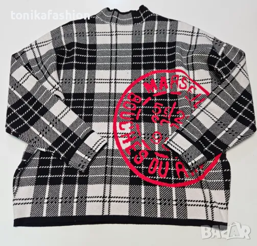 Дамски пуловер каре , снимка 5 - Блузи с дълъг ръкав и пуловери - 48617365