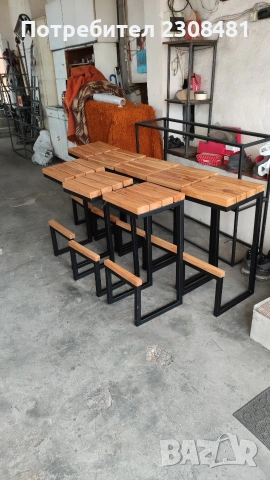 бар столове от масив и желязо , снимка 6 - Столове - 53535024