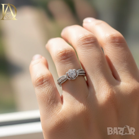 Нов Златен Пръстен с 0.65кт Естествени Брилянти , снимка 2 - Пръстени - 40174277