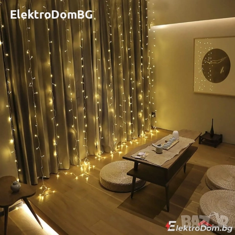 Светеща LED завеса 320 лампички ;3x2, снимка 1