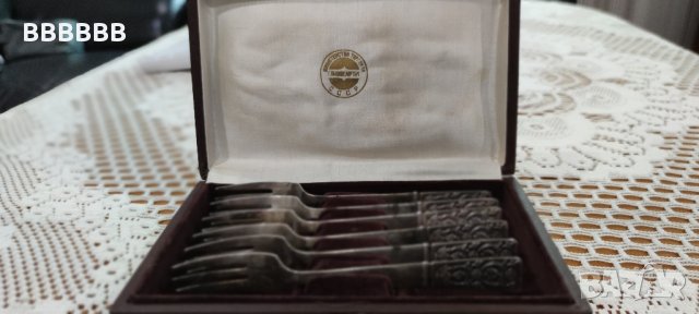 Старинни Посребрени Руски Десертни Вилички, снимка 6 - Антикварни и старинни предмети - 43153669