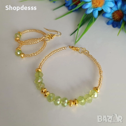 Комплект гривна и обеци , снимка 2 - Бижутерийни комплекти - 52900594