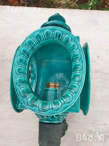 Голям порцеланов външен фенер за стена, снимка 3 - Антикварни и старинни предмети - 42958588