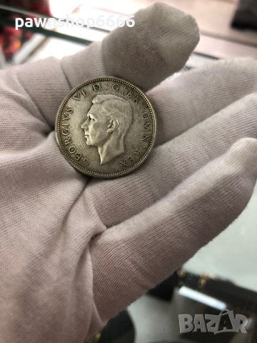 Сребърна монета обединено кралство ½ крона, 1940 г, снимка 7 - Нумизматика и бонистика - 40503584