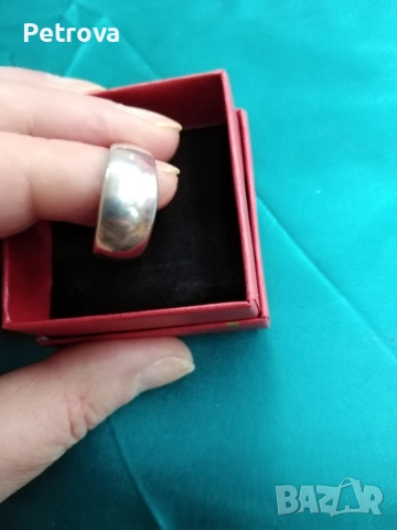 Сребърен пръстен тип халка