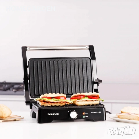 Контактен грил Taurus Grill&Co, 1500W, с плаващ капак и регулируем термостат, снимка 2 - Скари - 53588585