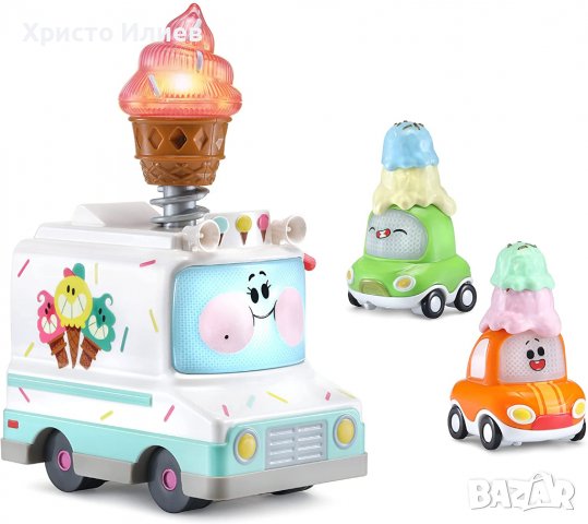 Камион за Сладолед Звук Светлина Две Мини Колички Vtech, снимка 2 - Коли, камиони, мотори, писти - 39379029