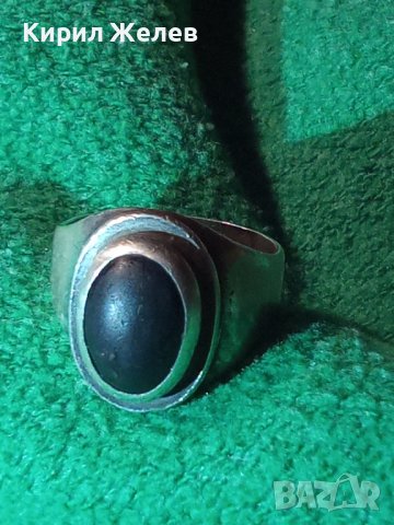 Стар АНГЛИЙСКИ СРЕБЪРЕН СКЪПОЦЕНЕН ПРЪСТЕН СРЕБРО ВИСОКА ПРОБА с РЪЧНО ШЛИФОВАН ЧЕРЕН ОНИКС 40637, снимка 18 - Антикварни и старинни предмети - 42599665