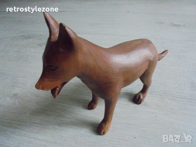 № 8465 Дървена скулптура куче – арт фигура от масивно дърво , снимка 6 - Други ценни предмети - 53206596