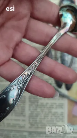 Масивни посребрени чаени лъжици МНЦ
Руски от едно време 
, снимка 3 - Други ценни предмети - 49900989