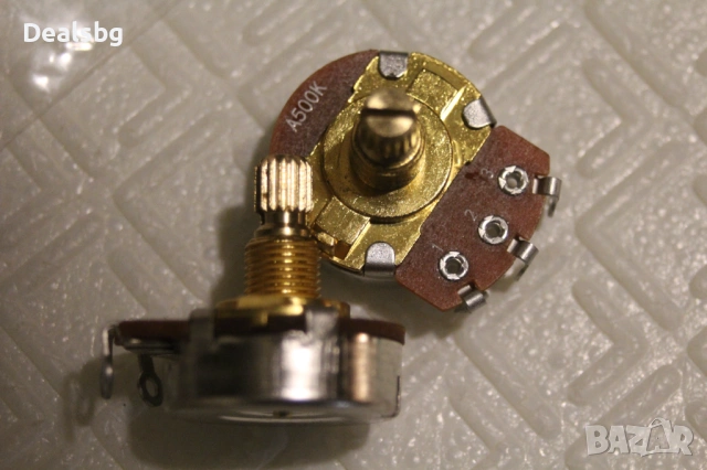 2бр. Fleor месингови китарни потенциометри А/B 500К, снимка 6 - Китари - 53287829