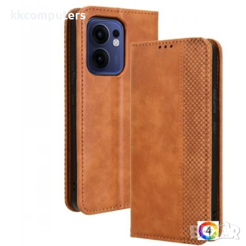 Oppo Reno13 5G Retro Texture Wallet Калъф и Протектор, снимка 4 - Калъфи, кейсове - 51349386