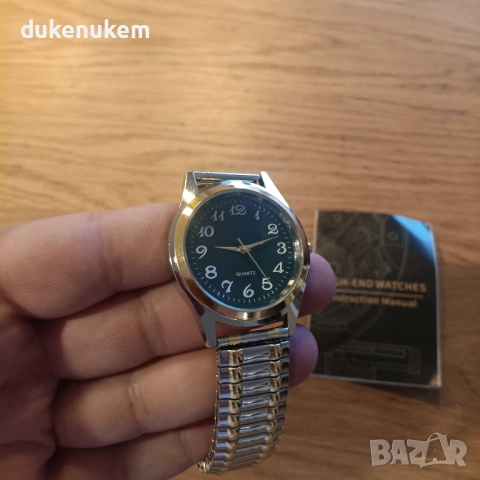 Мъжки кварцов часовник, ултратънък, зелен циферблат, снимка 9 - Мъжки - 53172522