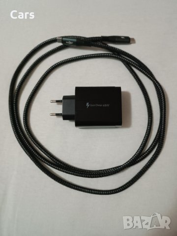 ДВУметров кабел type-c и 48W адаптер, снимка 1