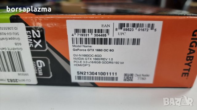 Чисто нова видеокарта GIGABYTE GeForce GTX 1660 OC 6G, снимка 2 - Видеокарти - 34760570