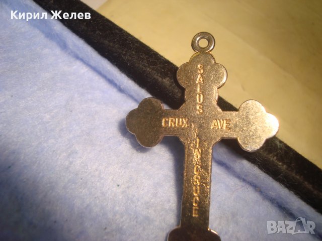 СТАРО КРАСИВО ПОЗЛАТЕНО КАТОЛИЧЕСКО РЕЛЕФНО РАЗПЯТИЕ КРЪСТЧЕ 12662, снимка 4 - Антикварни и старинни предмети - 36903444