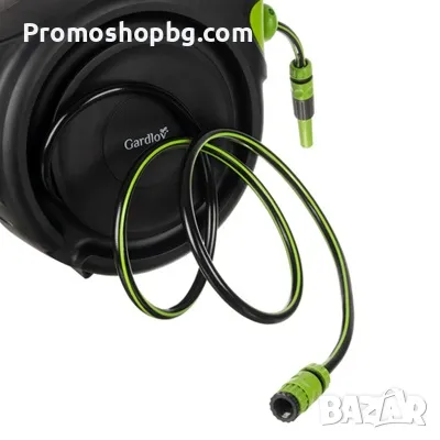 Автоматична макара за маркуч Gardlov +25 м. маркуч, с възможност за монтаж на стена, въртене на 180°, снимка 9 - Градинска техника - 50046813