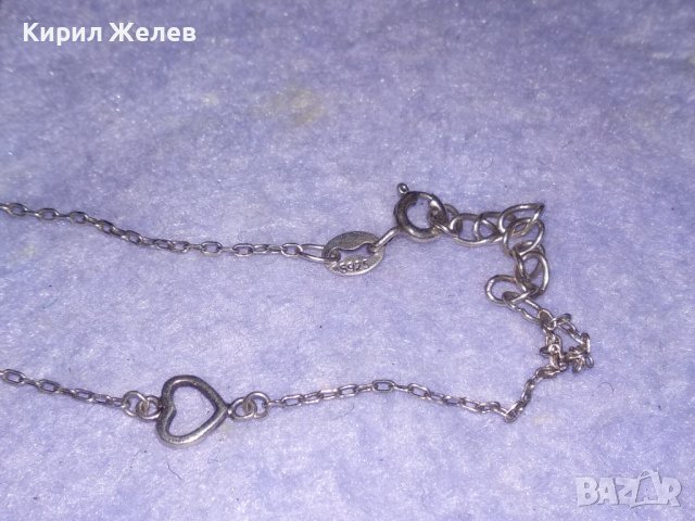 ФИНА СРЕБЪРНА СКЪПОЦЕННА ГРИВНИЧКА СРЕБРО 925 със СЪРЧИЦА и ФАСЕТИРАНИ ЦИРКОНИ 16888, снимка 13 - Гривни - 39379208