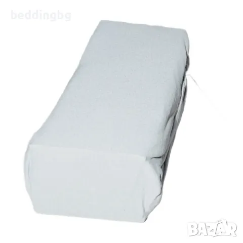 Чаршаф с ластик Премиум – светло сиво, 100% българско памучно трико, снимка 1