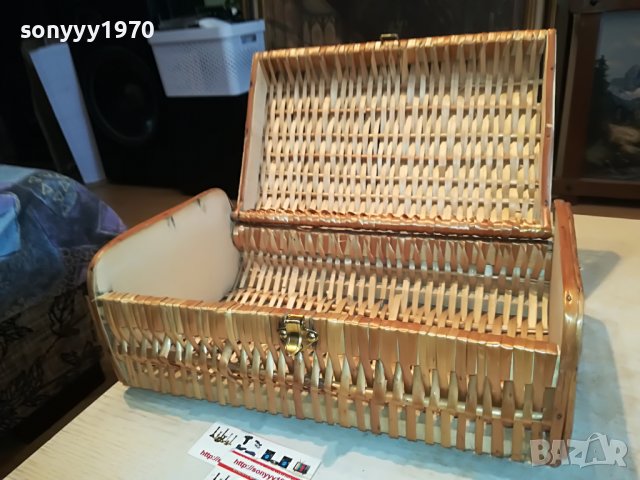 ПЛЕТЕНА КУТИЯ-ВНОС ФРАНЦИЯ 3010221127L, снимка 2 - Антикварни и старинни предмети - 38498472