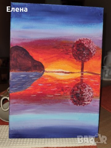 Абстрактен пейзаж, акрил, 30 на 40 върху платно